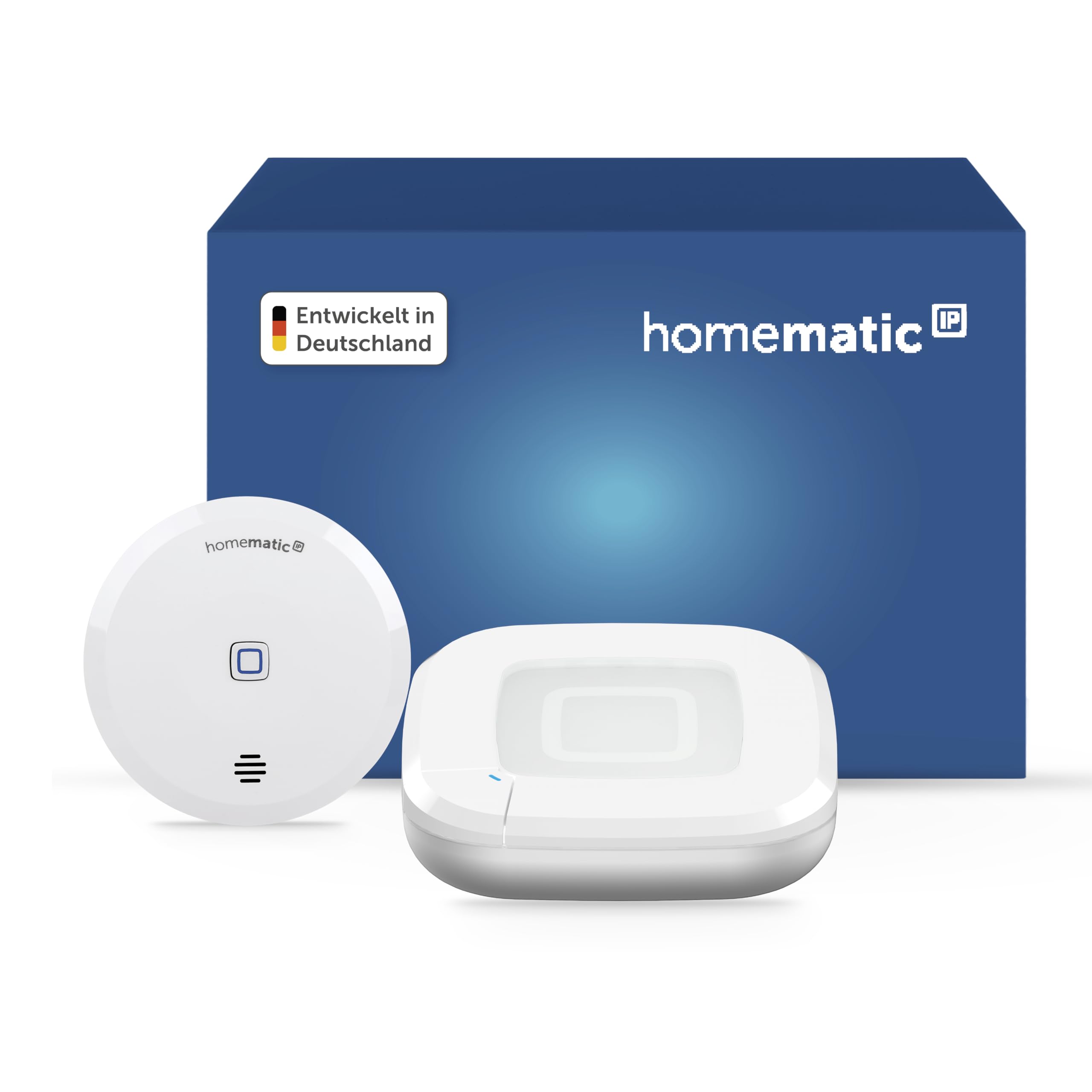 Homematic IP Access Point 2 + Wassersensor, Smart Home, Wassermelder für zuverlässige Alarmierung per Sirene und Push-Benachrichtigung in der Smartphone-App bei Feuchtigkeit und Wasser
