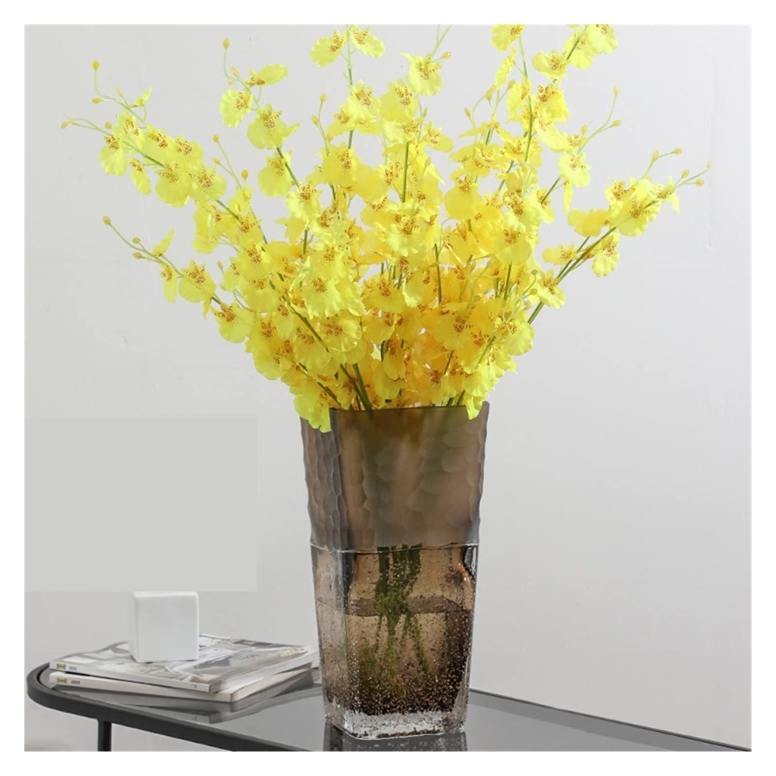 Vaso Di Fiori Nuova decorazione nordica creativa in vaso di vetro quadrato lusso leggero, soggiorno, composizione floreale, arredamento for la casa, da tavolo for hotel(Grande)