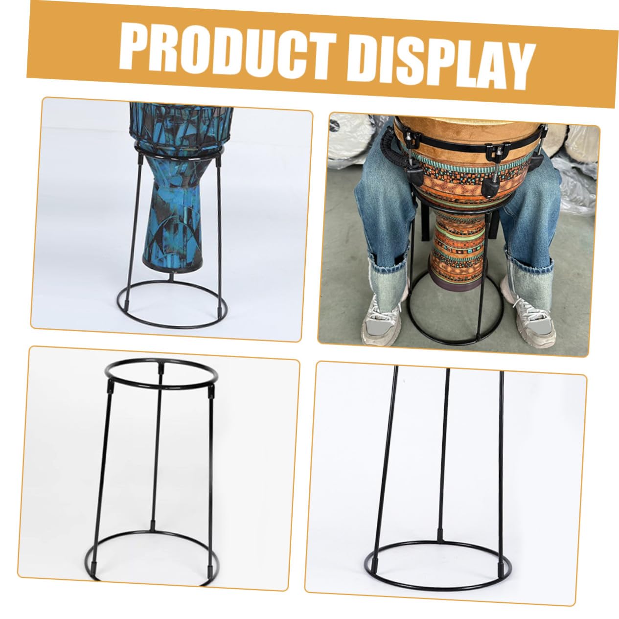Soporte para Djembé de Acero al Carbono, 1 Pieza, Fácil Instalar | Diseño Sencillo, Elegante, Acabado Impecable y Fino, Alta Durabilidad, Uso en Escenario y Conciertos