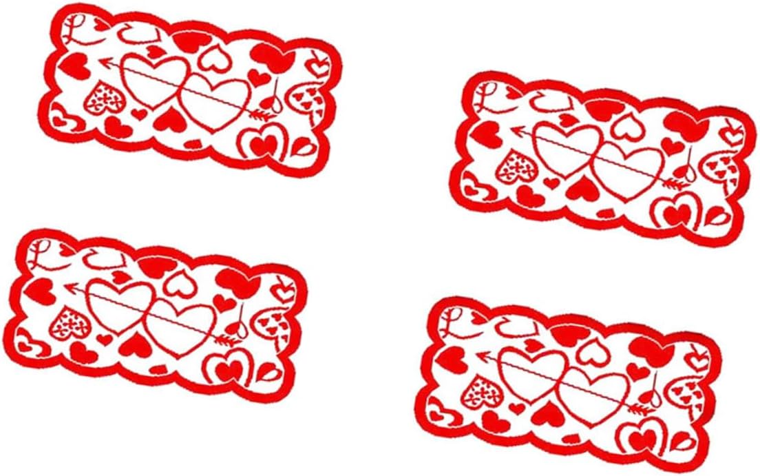 PRETYZOOM 4pcs Heart-Shaped Hollow Arrow Festive Table Decor for Valentine's Day Heat-Insulated Table Mats for Home Dining and Parties