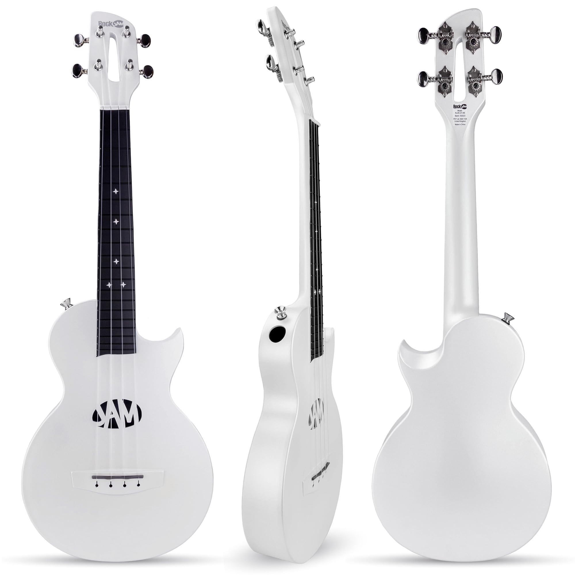 Ukulele RockJam in fibra di carbonio con custodia, capotasto e cinturino
