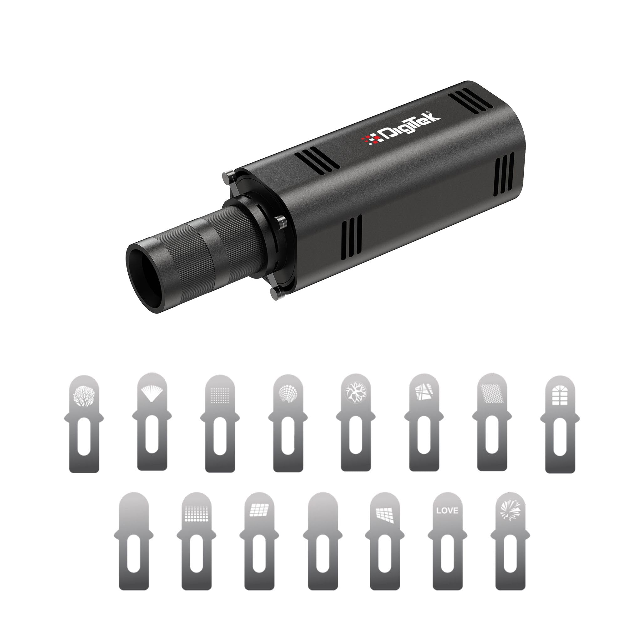 Digitek (DS 30 WTP) 30W Optical Snoot Zoom GOBO Projector, 12 Special Effects, 3900 Lumen, 3000mAh Battery, Dual Temp 2700K-6500K, 15 GOBOs and 5 Color Films, CRI ≥96, for Photo & Videography-image-32