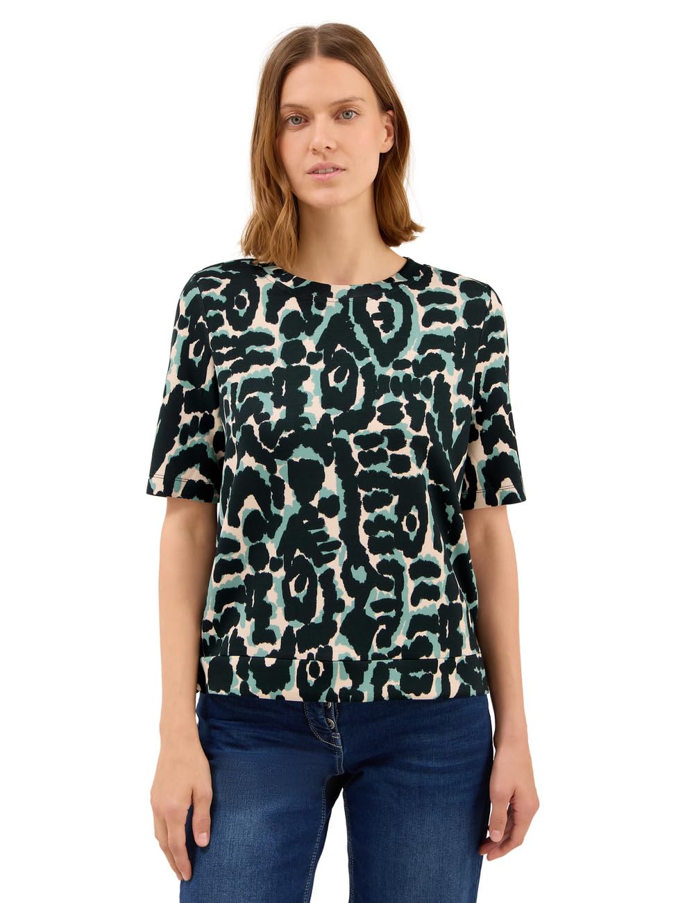 Damen Cupro Touch Print-Shirt