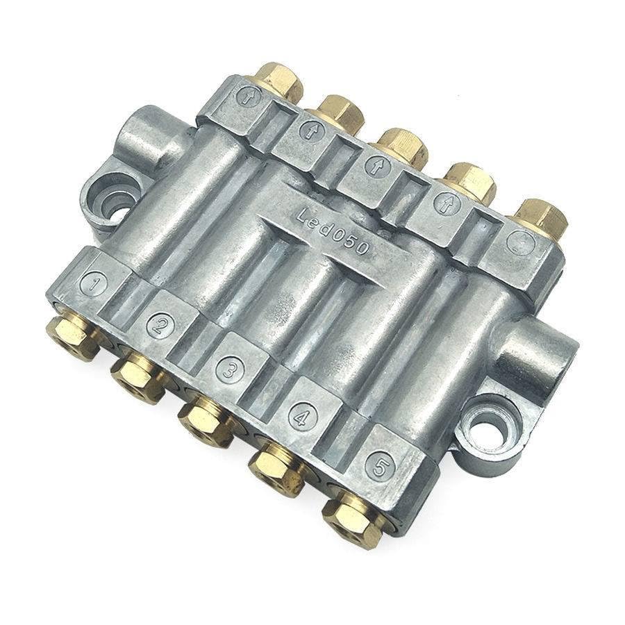 Air Pneumatic Aluminium Adjustable 5 Ways Volumetric Oil Distributor Injector Manifold Block