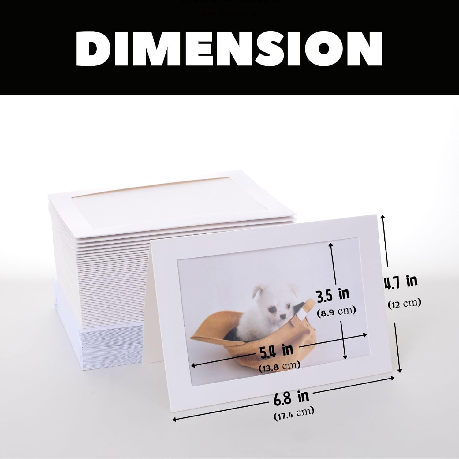 200 Count Photo Frame Cards with Envelopes 4x6 Paper Picture Frame Notecards Photo Card Holder for Mothe's Day Father's Day Graduation Wedding Birthday Classroom DIY - White