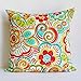 Mehrfarbiger Outdoor-Kissenbezug, Outdoor-Wurfkissen, Blumenkissen, Lendenreißverschluss, Orange, Blaugrün, Limette, Rot, Gelb