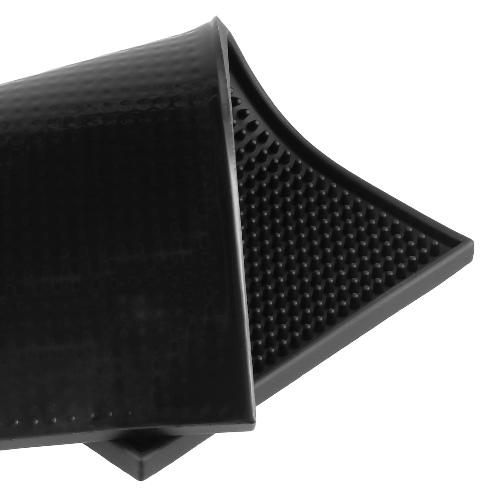 MOUYAT 8 tappetini da bar in PVC, 15,2 x 30,5 cm, colore nero, per cucina, piano di lavoro, hotel