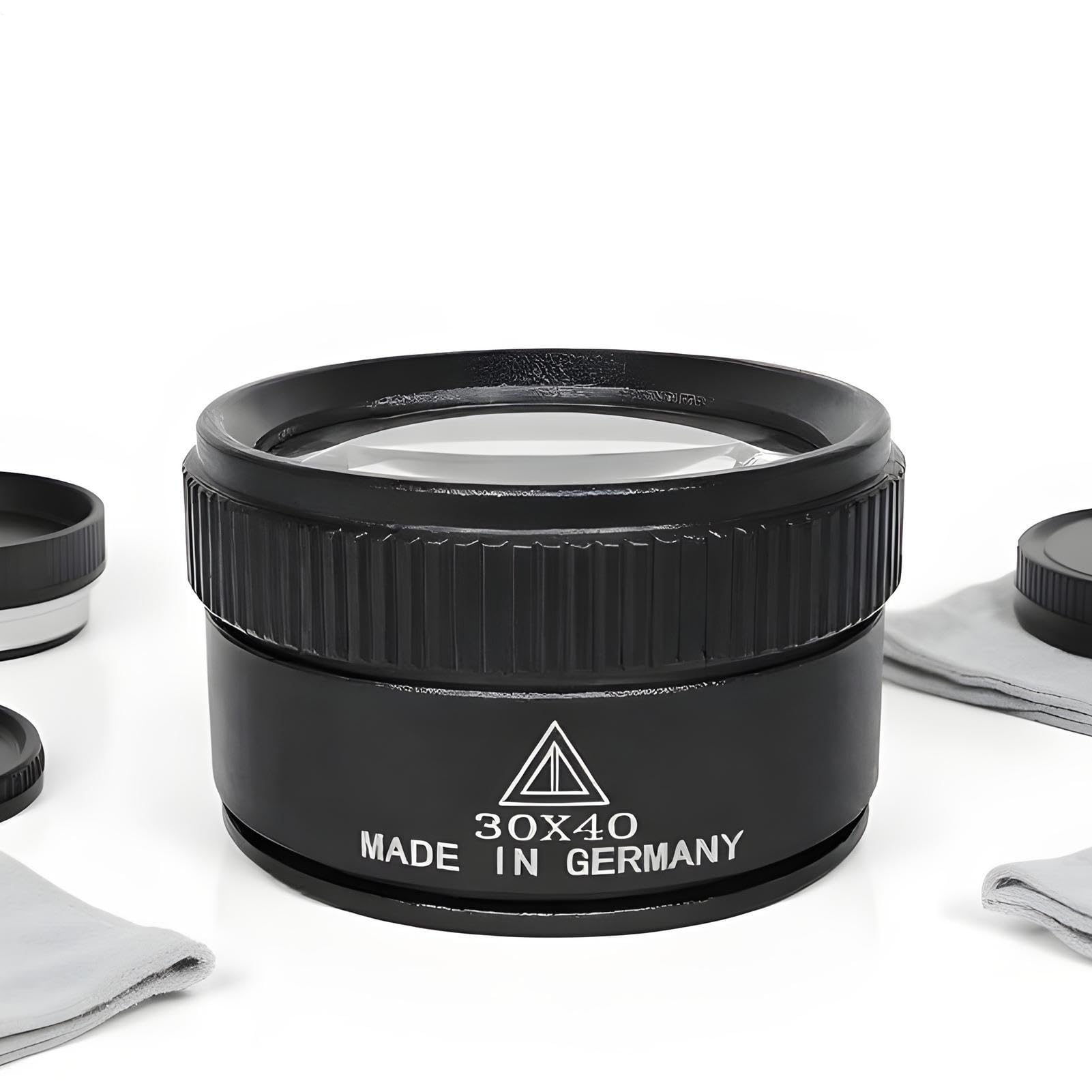 Loupe de Poche 30x Haute Précision pour Travail de Bijoux, Objectif Professionnel Léger