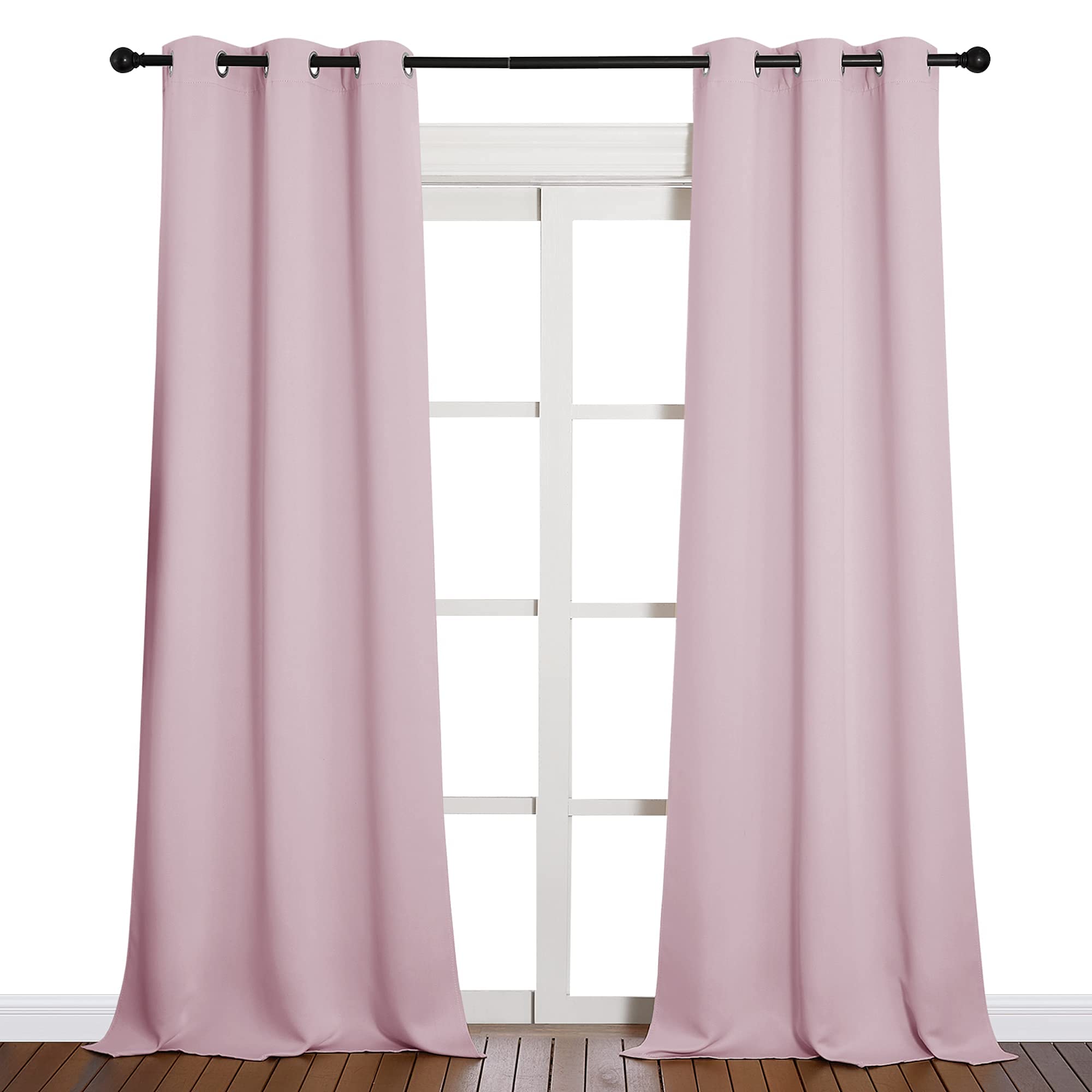 NICETOWN Room Darkening Drapes for Nursery - Light Blocking Curtain Panels for Bedroom Girl Room, Soft Fabric Window Treatment (Lavender Pink, 42 inches Width by 90 inches Length, 1 Pair)