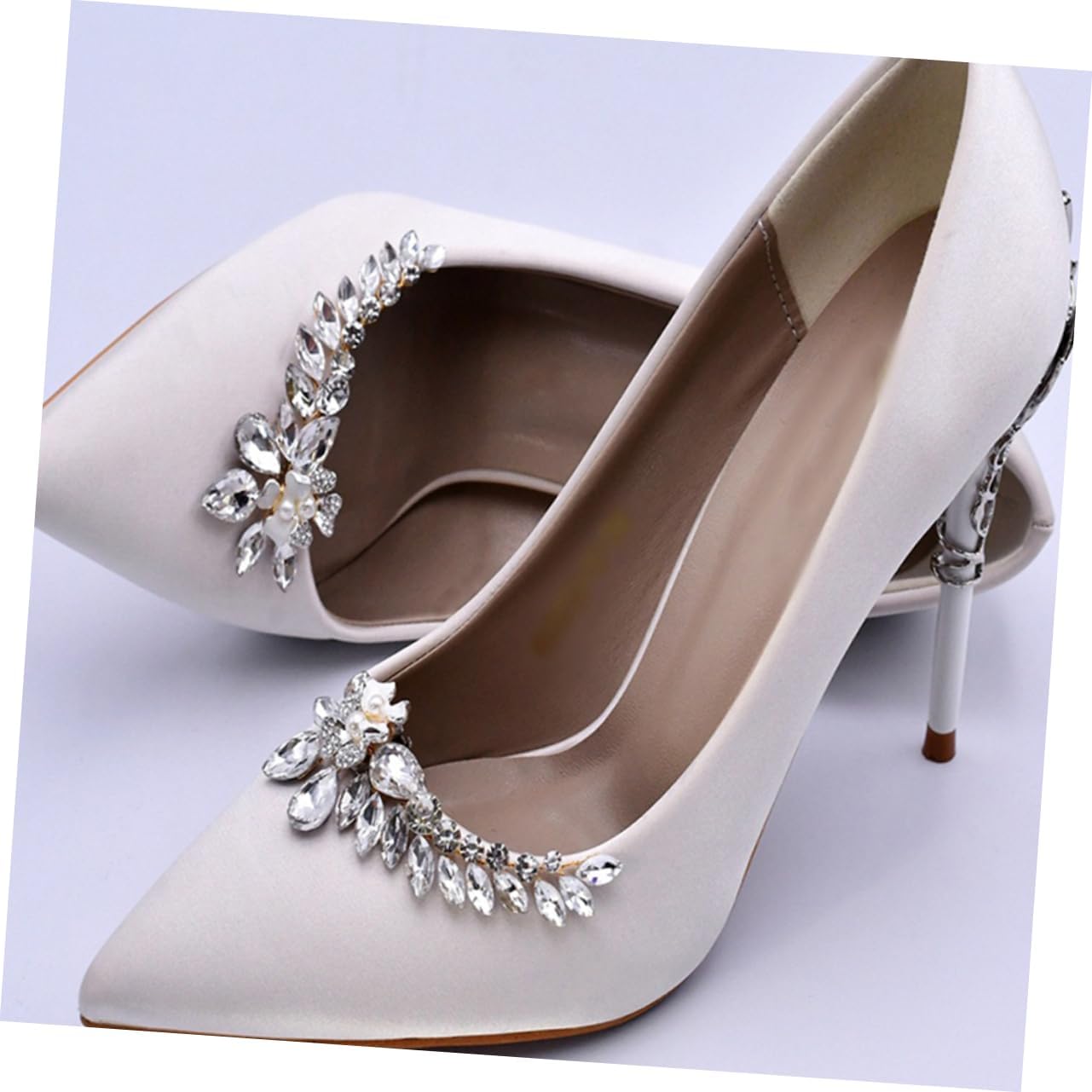 Holibanna Shiny Rhinestones Shoe Buckles Pearl Shoe Accessories Bridal Wedding Party Decorative Buttons