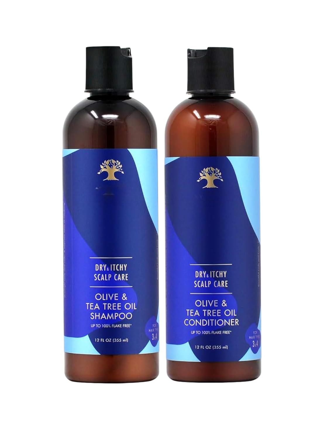 Dry & Itchy Scalp Care Shampoo & Conditioner Duo, 12 oz Each - Soothing Scalp Relief with Tea Tree, Olive & Peppermint Oils