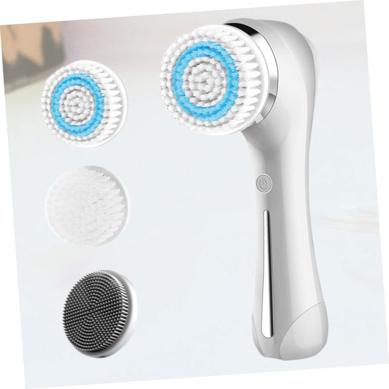 Cepillo de Limpieza Facial Eléctrico de Silicona Blanco Portátil