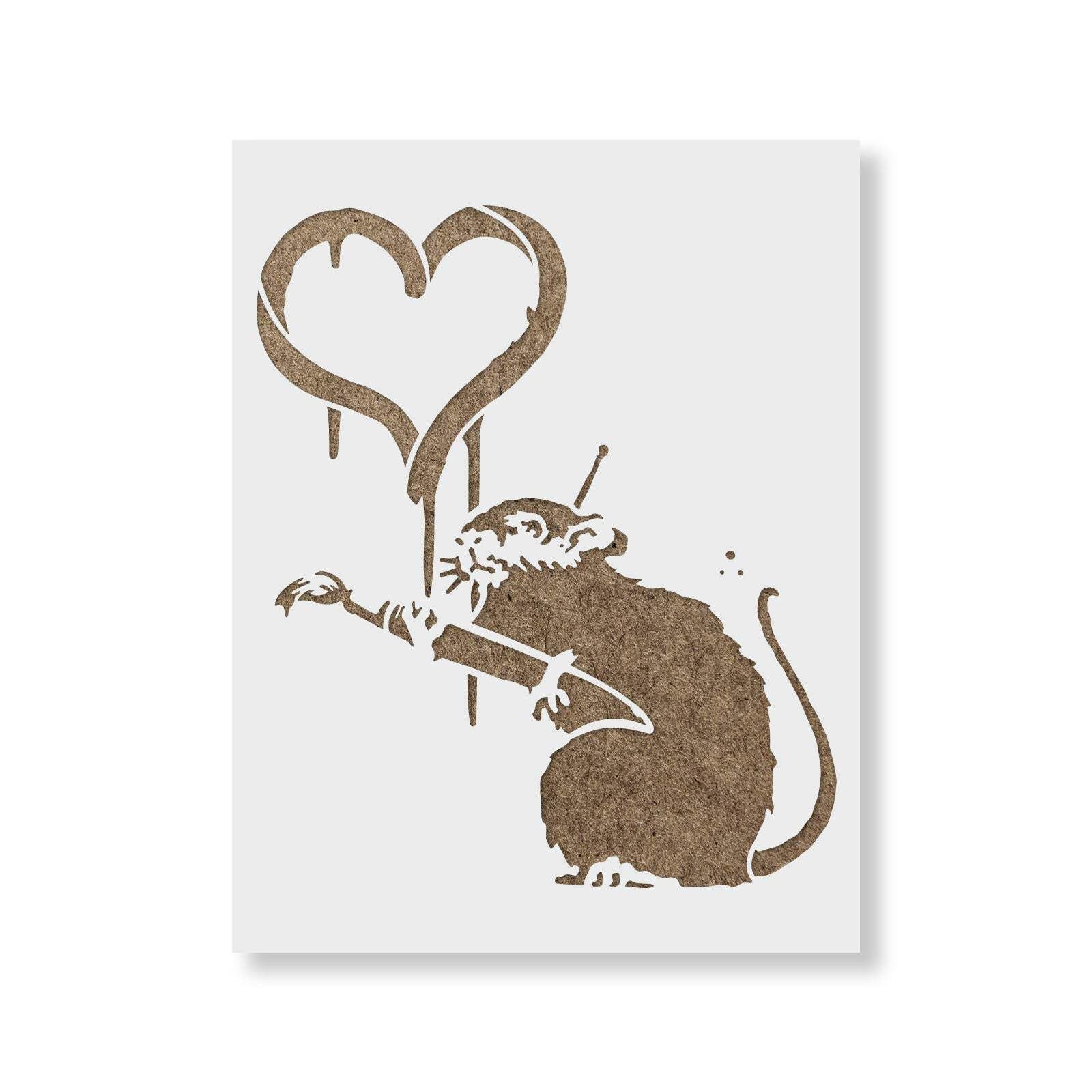 Banksy Love Rat szablon A5