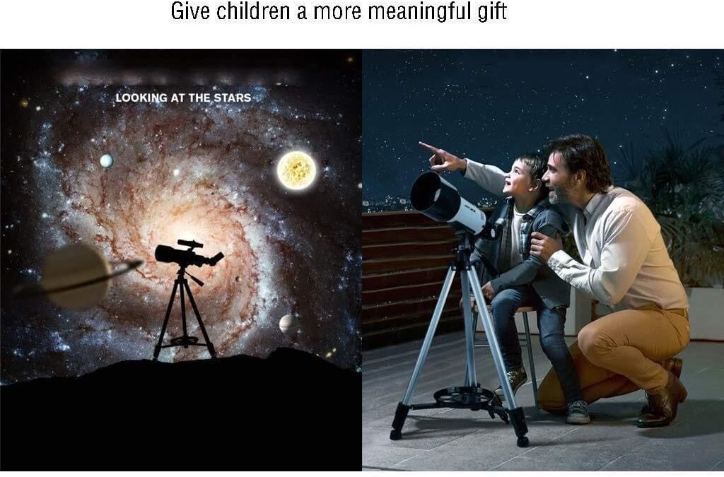 Refractor Telescope for Kids & Beginners, 70mm Aperture 400mm Astronomical Telescope, Portable with Backpack, Easy to Use, Best Gift for Children (Blue)(Khaki) (Khaki)