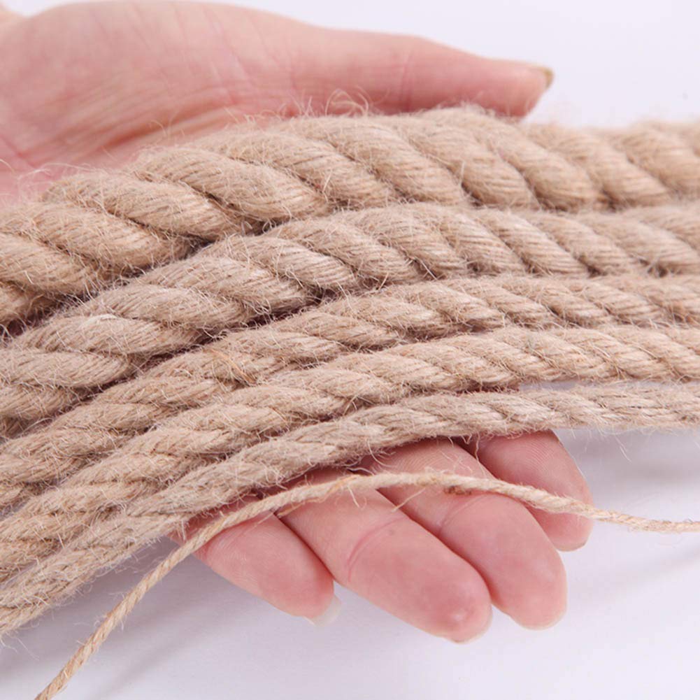 Naturale Corda di Iuta, 40mm Spessore Intrecciata Corda di Canapa Multifunzione Solido Spago Iuta, per la casa, Il Giardino, Il Fai-da-Te, l’Artigianato e la Decorazione,35m_40mm