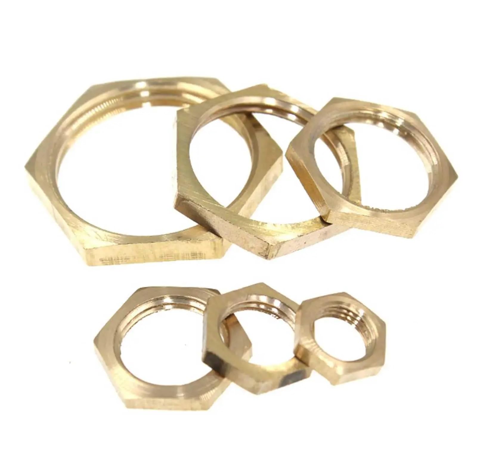 BIANMTSW 10pcs M20x1.5 Female Brass Hex Lock Nuts