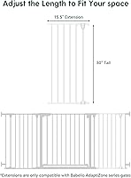 Vista 2 de Extensión de puerta de bebé para valla de hierro extra ancha Babelio, color blanco