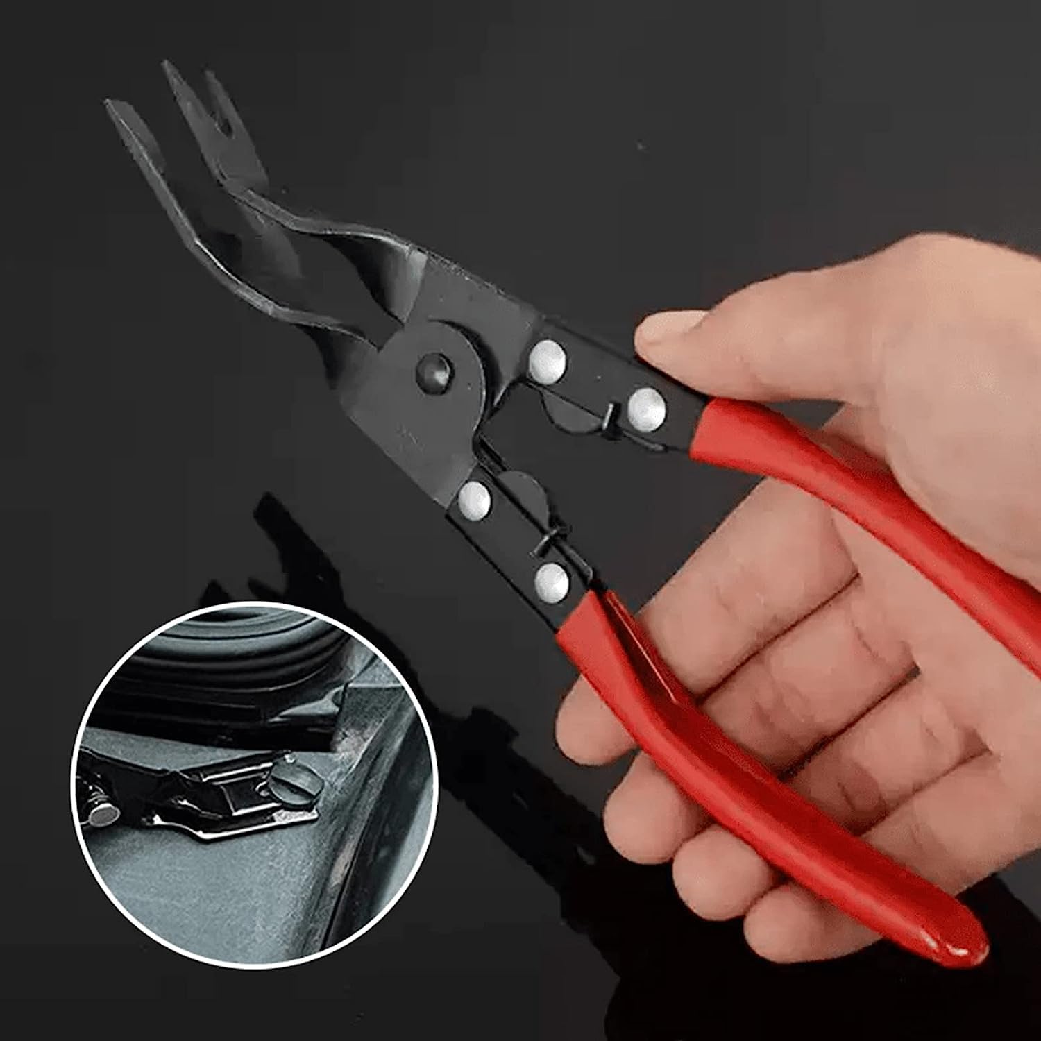 Alicates De Remachadora De PláStico Para Coche, Alicate de extracción de molduras de Puerta, Alicates Para Quitar Clips, Tableros de Instrumentos para Quitar Clips de tapicería de automóviles (blue)