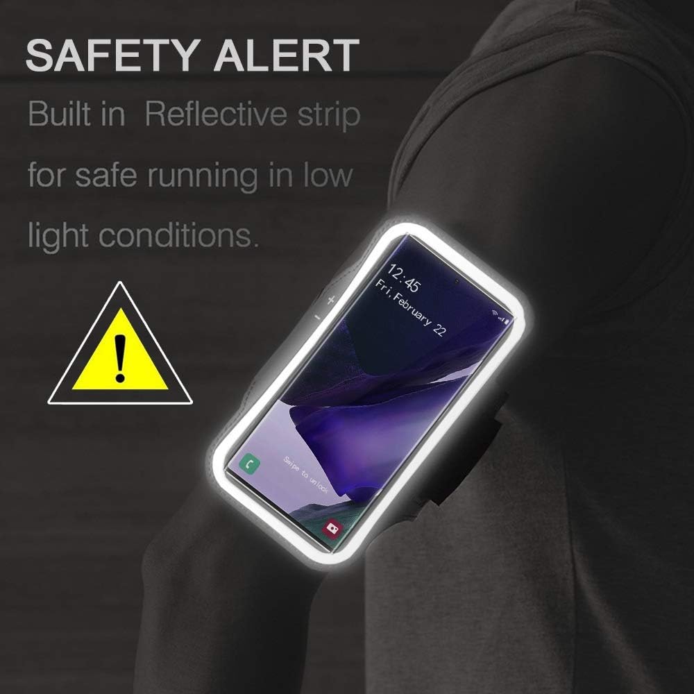 Galaxy Note 20, 20 Ultra Armband, JEMACHE Gym Running Workouts Water Resistant Arm Band Case for Samsung Galaxy Note 20/20 Ultra with Key Holder (Black)