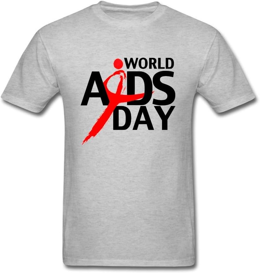 Mengtt Men's HIV Aids Awareness Design Cotton T Shirt