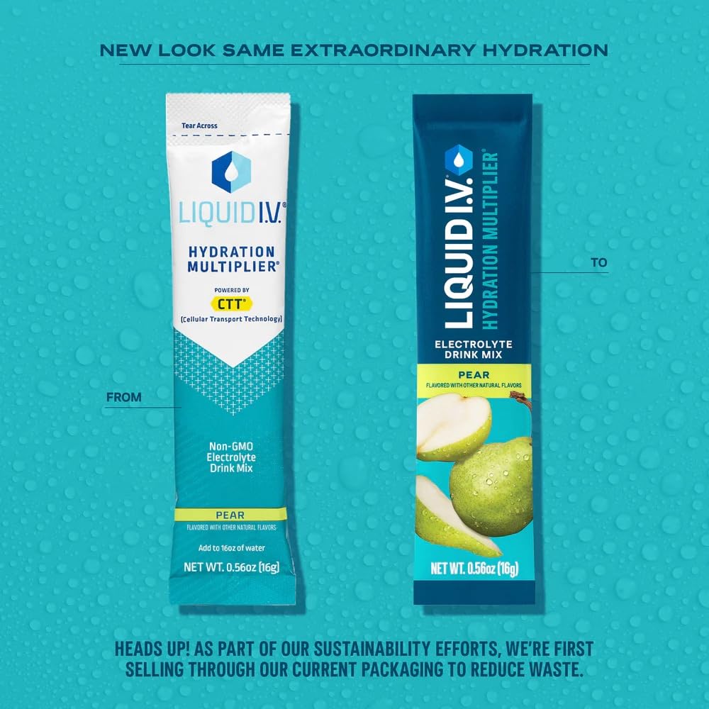 Liquid I.V.® Hydration Multiplier - Pear | Electrolyte Powder Drink Mix | 1 Pack (16 Servings)