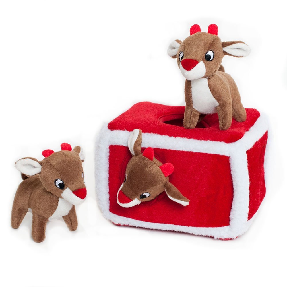 ZippyPaws Reindeer Burrow Dog Toy - Interactive Squeaker -3 ZippyPaws Reindeer Burrow Dog Toy - Interactive Squeaker -3