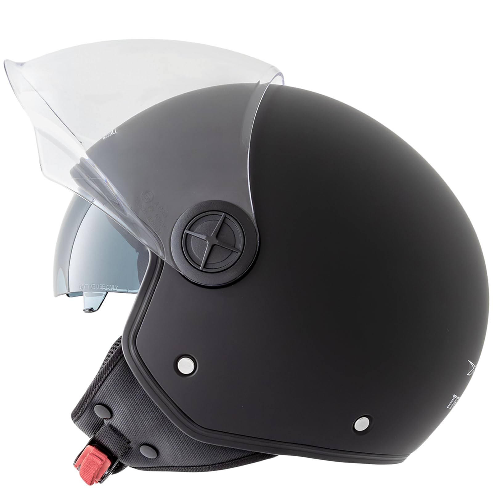 A-pro Casque Moto Scooter Jet Double Visiere pare-soleil ECE 22 Noir Mat L