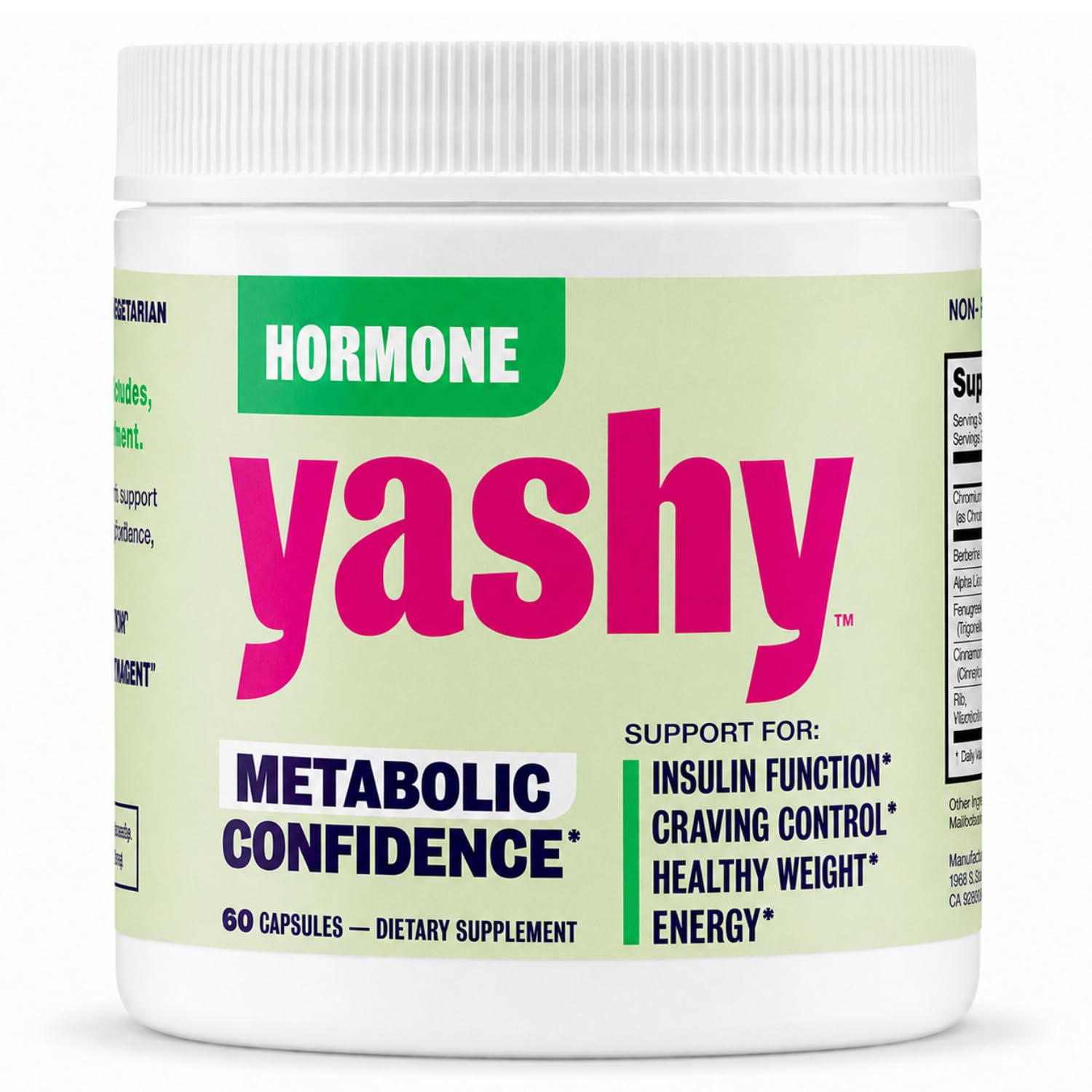 Hormone Metabolic Confidence Capsules | Berberine HCl 500mg | Metabolism, Energy & Blood Sugar Support for Women | 5 Clinically Dosed Ingredients | Caffeine-Free | 30-Day Supply