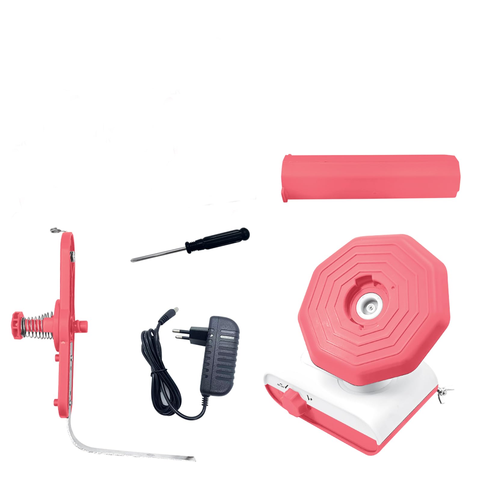 BestYiJo Enrollador de hilo eléctrico automático de gran capacidad 13oz hilo Winder Winder para ganchillo bobinado máquina (rosa)