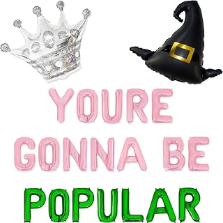 You're Gonna Be Popular Balloon Banner for Witch Birthday Party Pink and Green Princess Witch Party Decorations