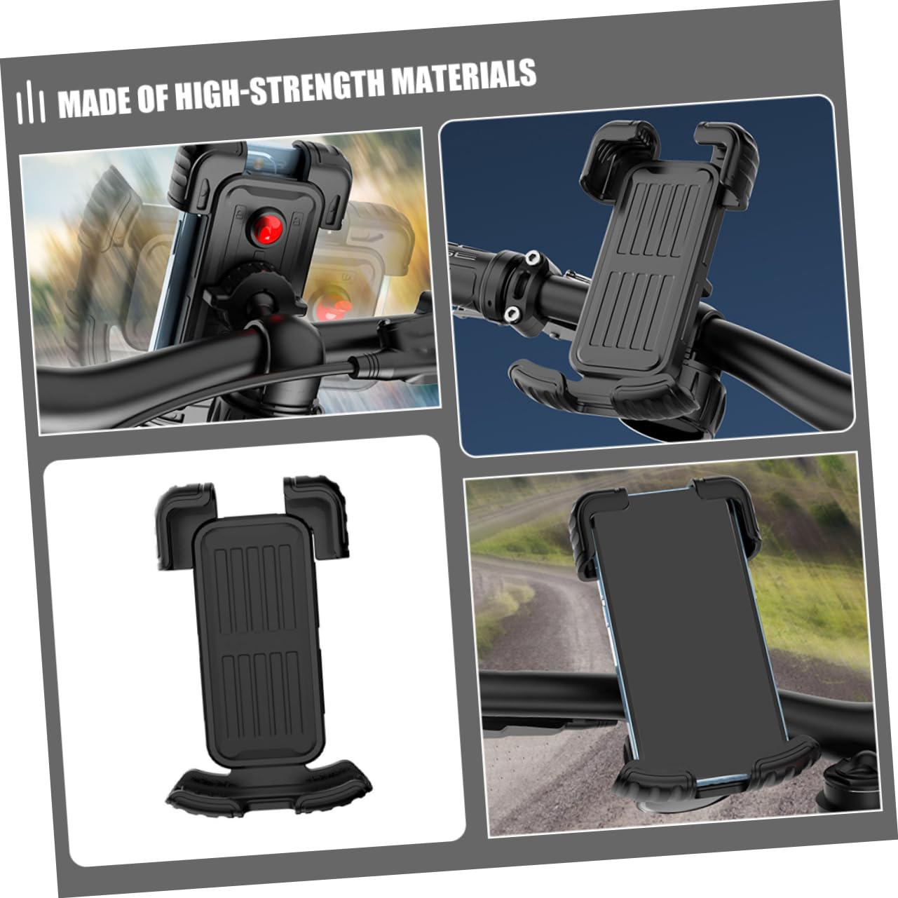 HOMSFOU 3pièces Support Téléphone De Vélo Antichoc Et Antidérapant Support De Guidon pour Smartphone Navigation Pratique Et Sécurisée Compatible avec Guidons pour Cyclisme Et