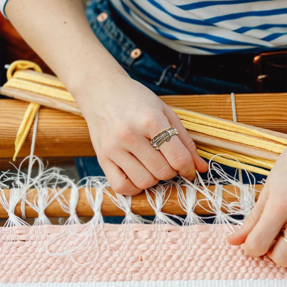 Stackable Rings for Women Interlocking Ring Statement Rings Dainty Fashion Connected Band Thumb Ring Size 6-9 Jewelry Gift Stainless steel - Image 5