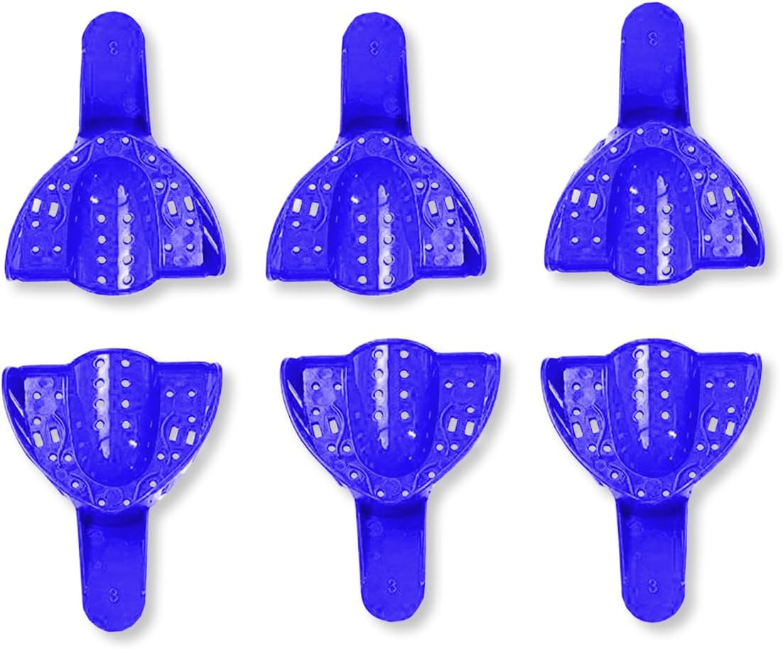 Dental Impression Trays - Pack of 12 Blue (Medium Upper # 3)