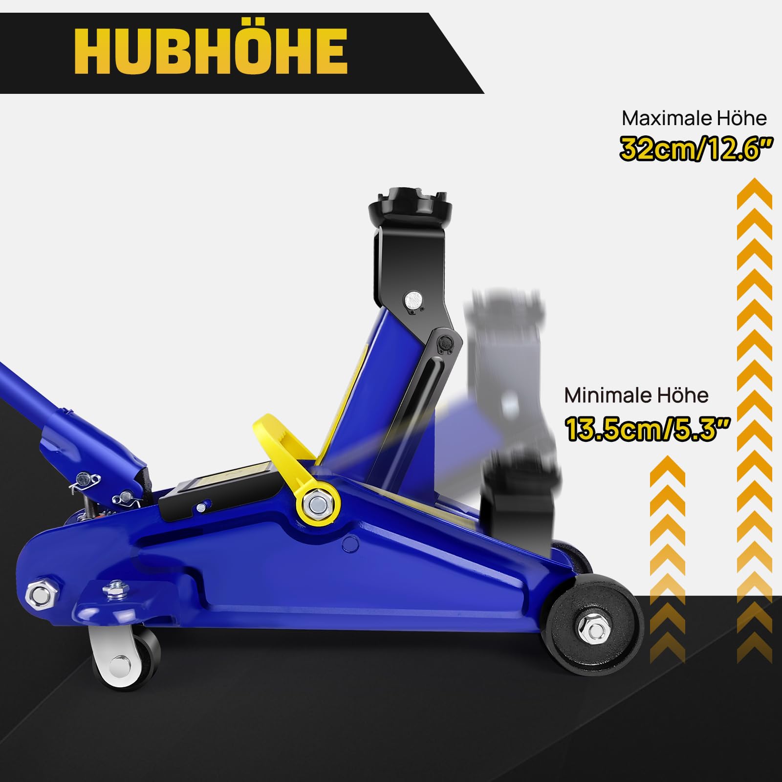 Hydrauliczny podnośnik podłogowy o udźwigu 2 ton i stojaki o udźwigu 3 ton, regulowany, przenośny podnośnik do wózka ze stali o dużej wytrzymałości