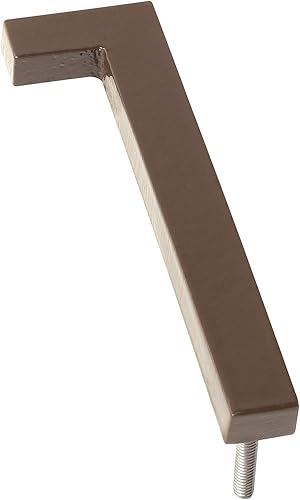 Montague Metal Products MHN-16-F-SD1-1 Números de casa de dirección flotantes modernos de aluminio cepillado sólido, 16 pulgadas, arena con