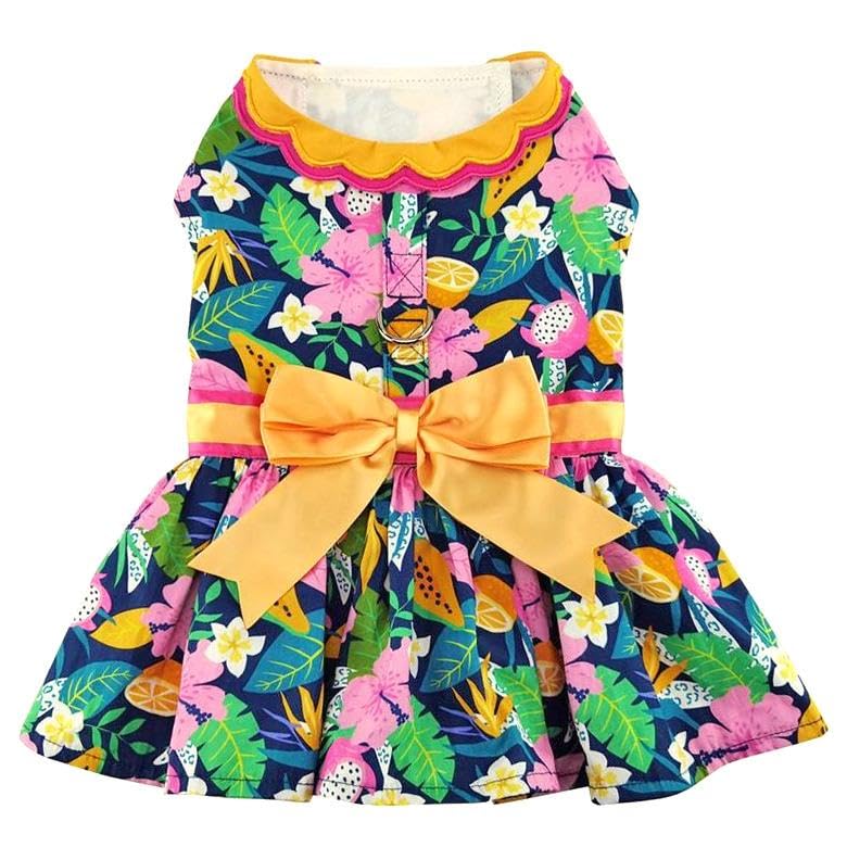 Fiesta Floral Dog Dress with Matching Leash (Medium)