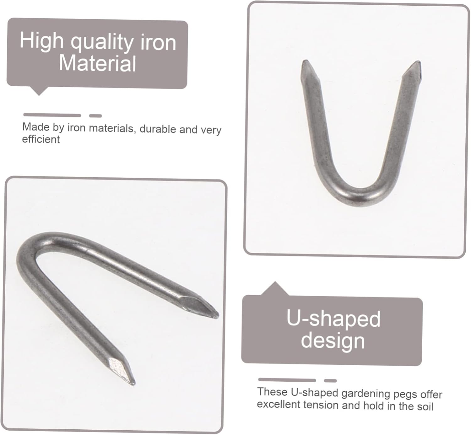 Nails for Wood,U-Shaped Fixing Nails 70pcs Iron Material Rust-Resistant Turf Tool Fencing Pin for Artificial Grass Wire Mesh Garden
