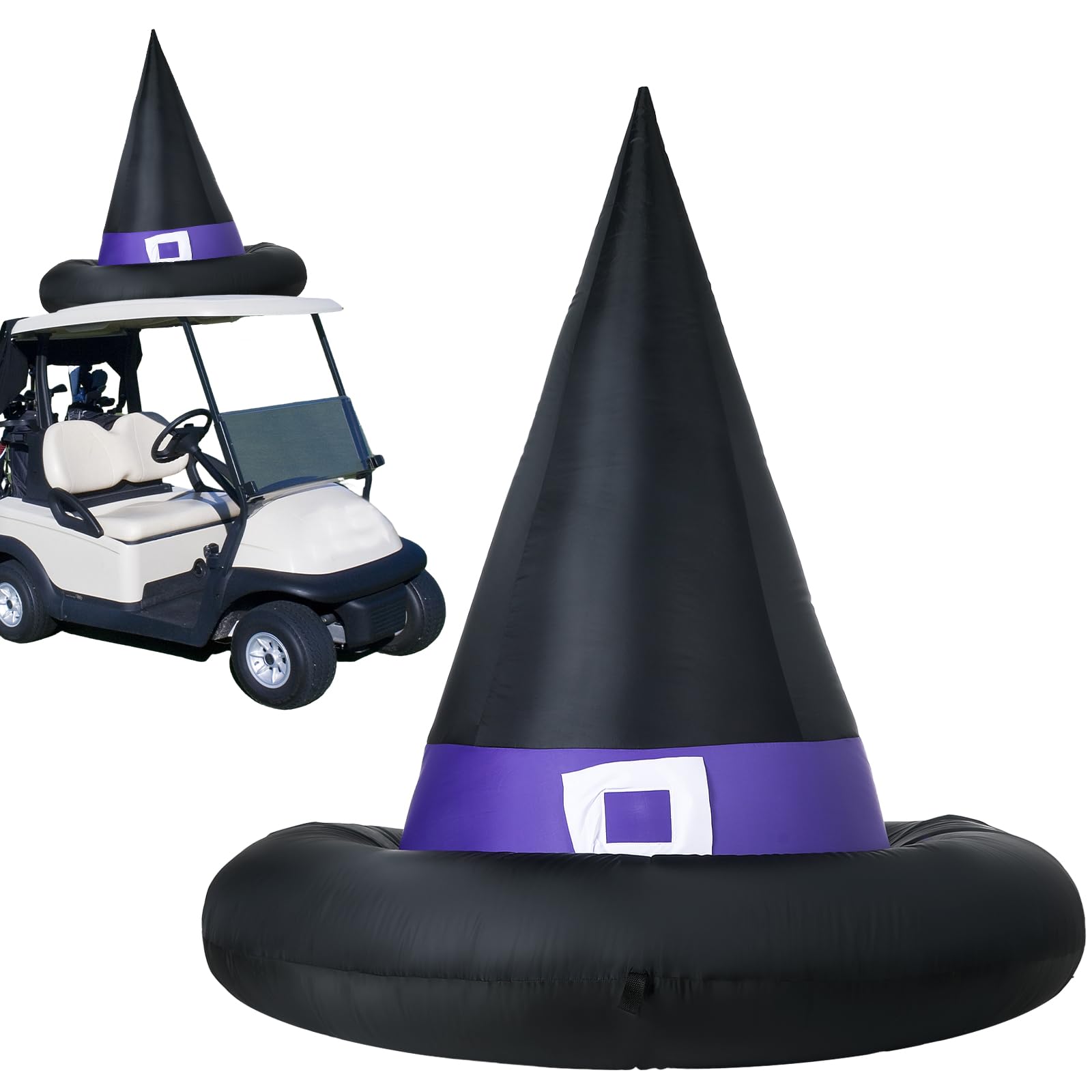Leyndo Pcs Halloween Inflatable Witch Hat Golf Cart Decoration Blow Ups  Witch Hat for Golf Cart Decor with LED Lights and Power Cord