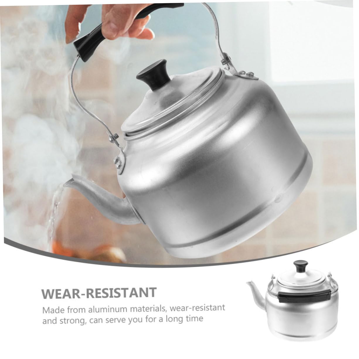 Hervidor de Agua de Aluminio 2l Plata, Tetera Clásica para Cocina