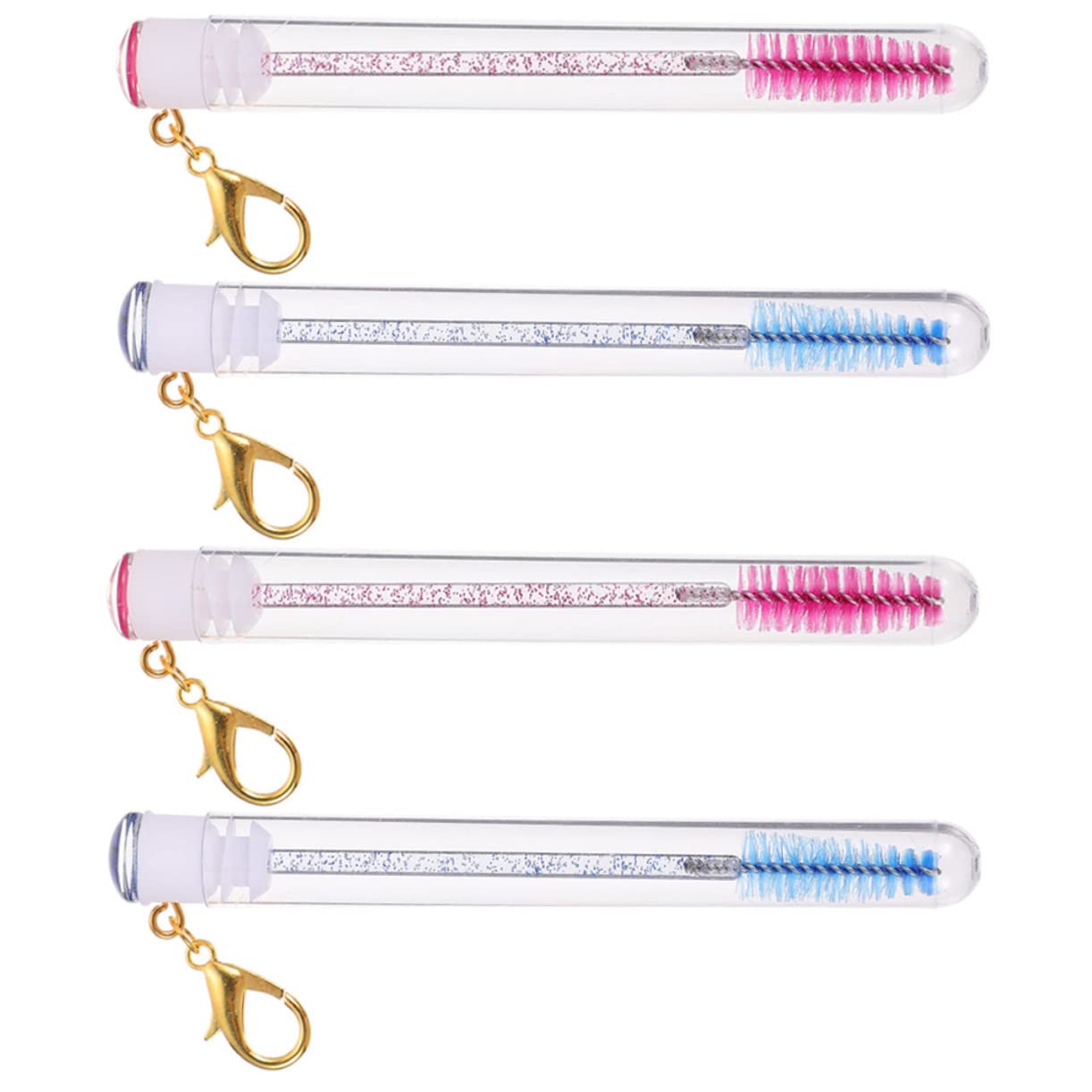 BELLIFFY Mascara Applicator Keychain Empty Mascara Tube Eyelash Brush Tube Safe Practical Makeup Tool
