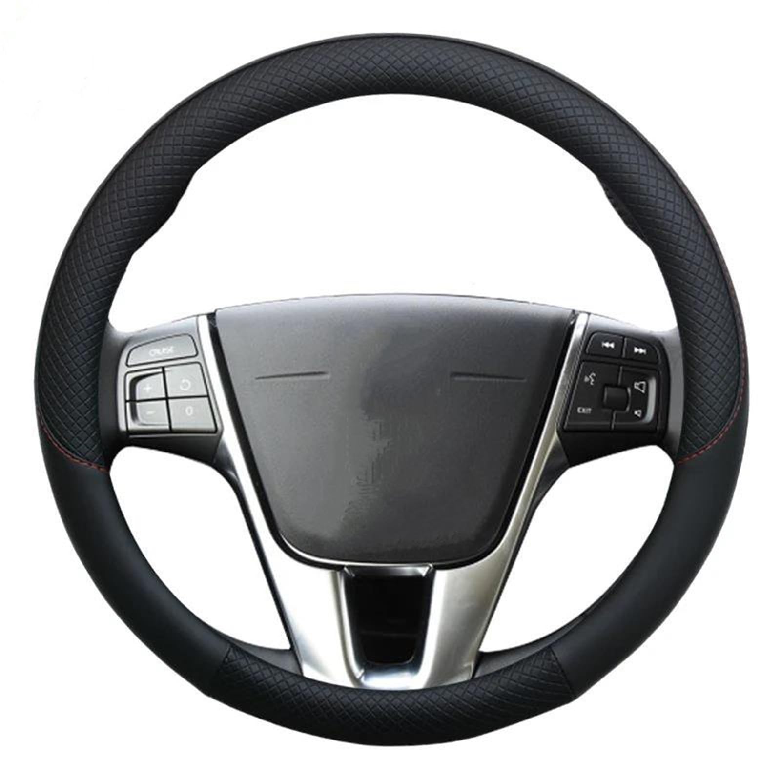 Copri Volante Per Volvo V40 2012-2019 Coprivolante In Pelle Auto Accessori Interni Antiscivolo Volante Cover(Nero)