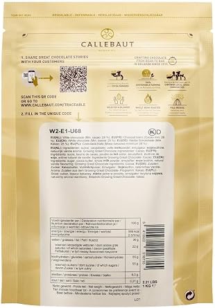 Callebaut W2 Finest Belgian White Chocolate Couverture Callets 1kg