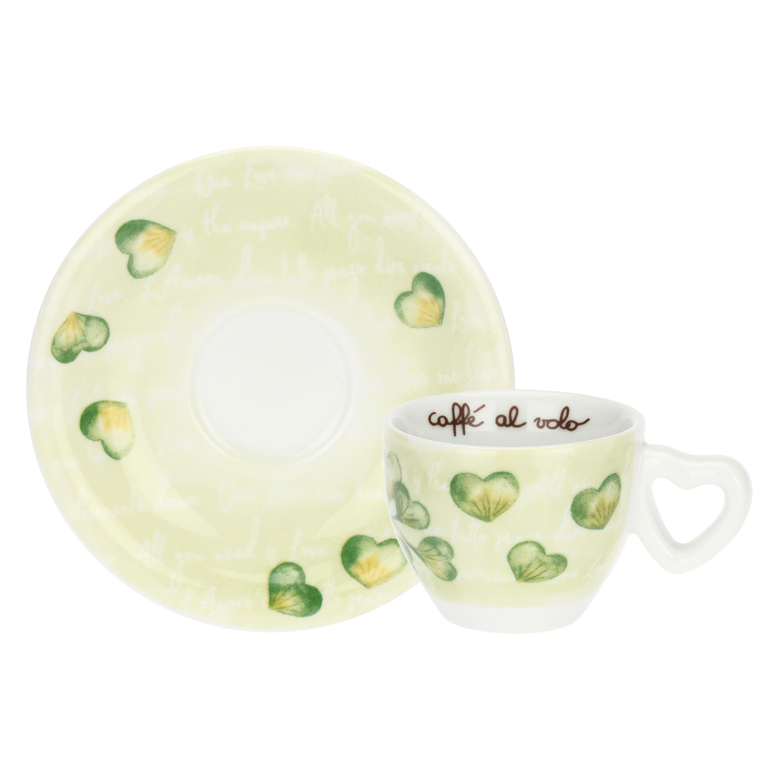 THUN - Set 2 tazzine espresso con zuccheriera - porcelllana - Collezione Cuori in Fiore - 13 x 6 cm