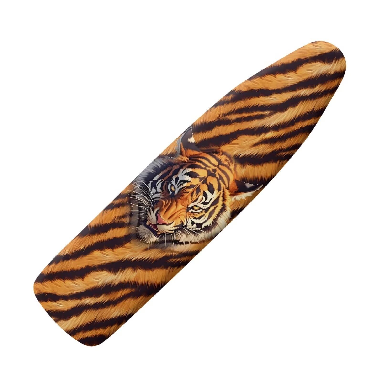 Daulesho Wild Tiger Steam Ironing Board Cover, Vivid Tigers Texture 15x54 Inch Standard Size, Brown Gradient Stripe Ironing Board Cover for Smooth