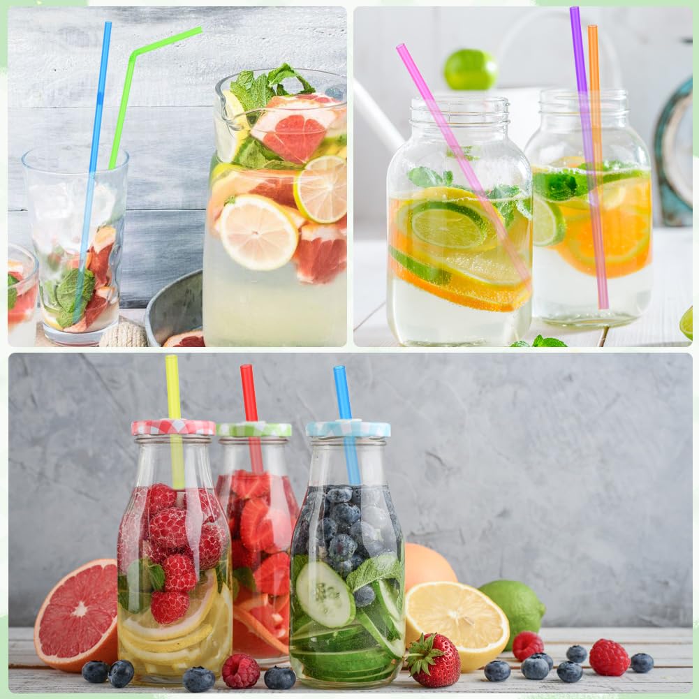 AUAUY 100 sztuk słomek do picia na imprezę, urodziny, wesele, słomki wielokrotnego użytku, do smoothie, soków, koktajli