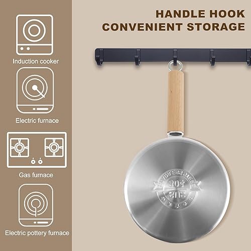 Miniatura 5 de Olla para freidora, pequeña freidora con cesta de acero inoxidable, olla para freír con cesta coladora y tapa de vidrio, olla japonesa de tempura