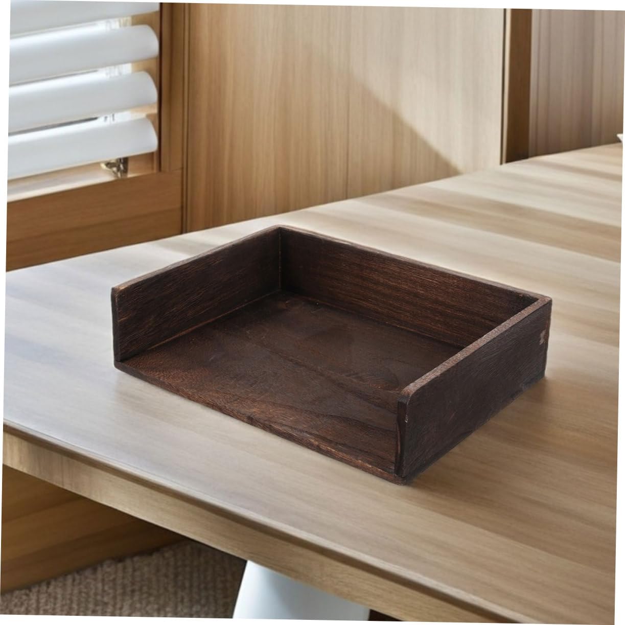 Vaschetta Portadocumenti da Scrivania in Legno 2 Pezzi | 2 Livelli, Stile Vintage Retrò, per Ufficio e Studio, Struttura Stabile e Pratica