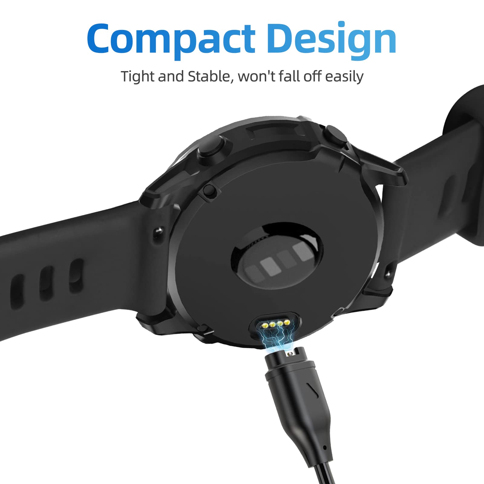 INF Kabel do ładowania kompatybilny z zegarkiem sportowym Garmin USB-C, telefonem komórkowym/zegarkiem sportowym, ładowarką 2 w 1
