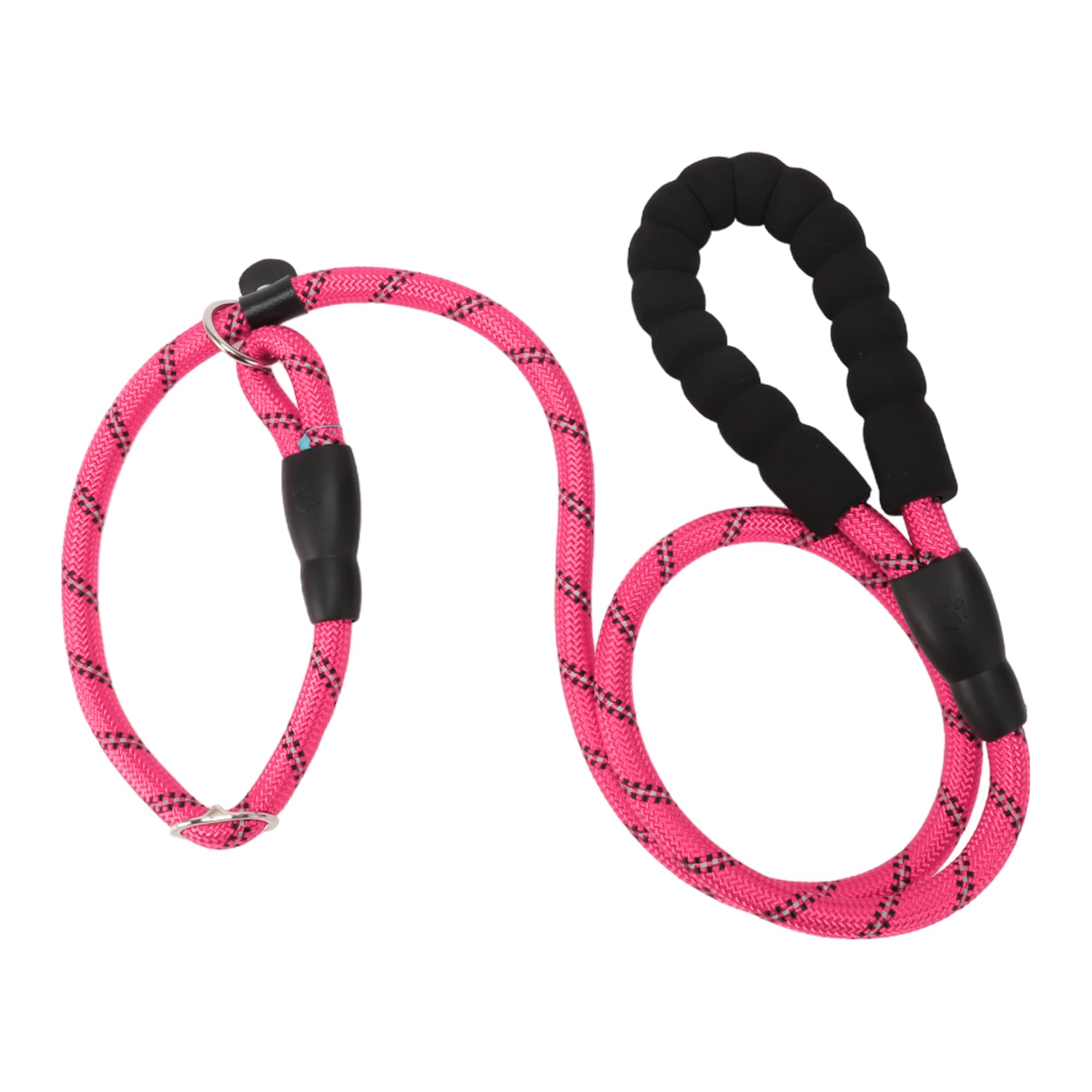 CAPASTEC Guinzaglio per Cani Corda Riflettente in Nylon, Manico in Spugna, Rosa, Lunghezza 130cm Dia. 1/2 Pollice