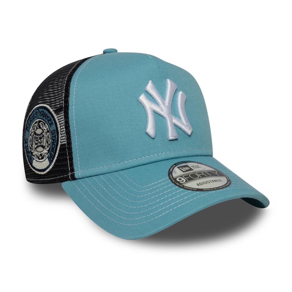 New Era Unisex Blue Ny Yankees World Series Patch Mlb 9Forty A-Frame Trucker Adjustable Cap